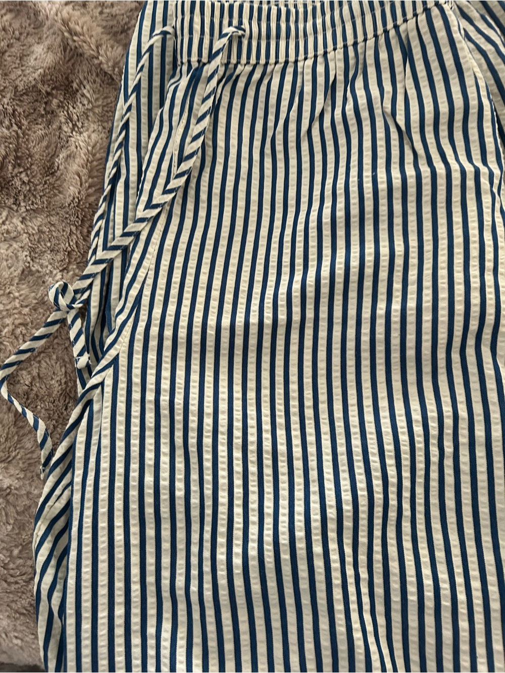 American Eagle Outfitters Blue and White Striped Wrap Pants